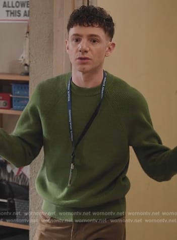 Jacob’s green sweater on Abbott Elementary