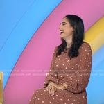Jacqui Gifford’s pink polka dot pleated dress on Today