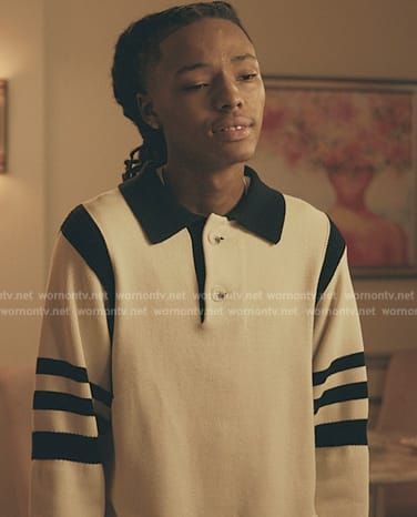 Jake’s rugby knit sweater on The Chi