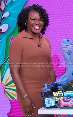 Janai’s brown polo dress on Good Morning America