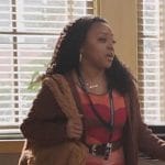 Janine’s red printed dress on Abbott Elementary