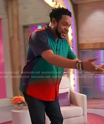 Jawn’s ombre button down shirt on Sherri
