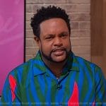 Jawn’s green zebra stripe shirt on Sherri