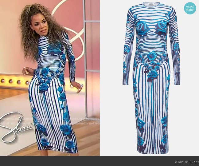 Jean Paul Gaultier Flower Body Morphing midi dress worn by Sunny Hostin on Sherri