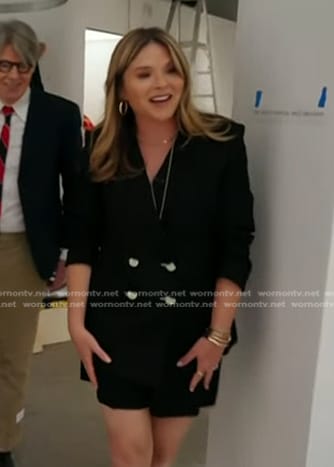 Jenna’s black double breasted blazer and shorts on Today