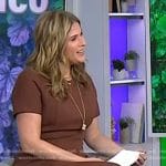 Jenna’s brown short sleeve sheath dress on Today