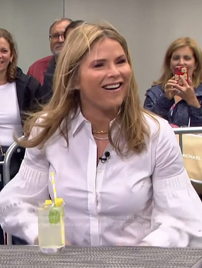 Jenna’s white poplin blouse on Access Hollywood