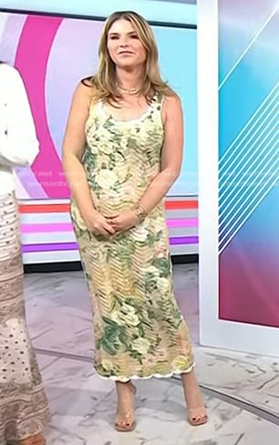 Jenna’s beige floral crochet dress on Today