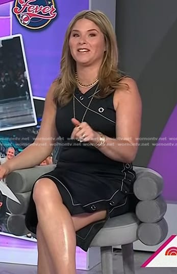 Jenna’s black sleeveless snap detail dress on Today
