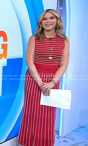 Jenna’s red striped top and skirt on Today