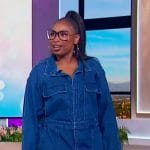 Jennifer’s denim jumpsuit on The Jennifer Hudson Show
