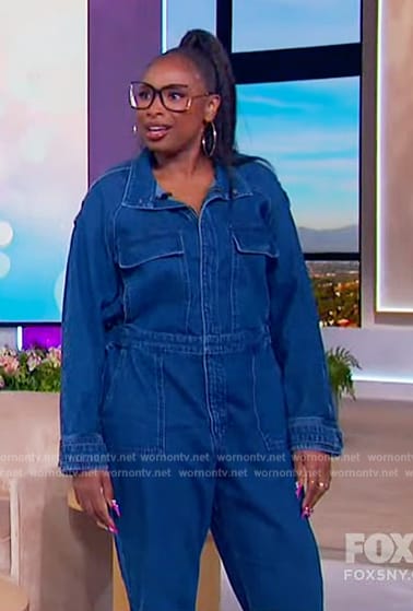 Jennifer’s denim jumpsuit on The Jennifer Hudson Show
