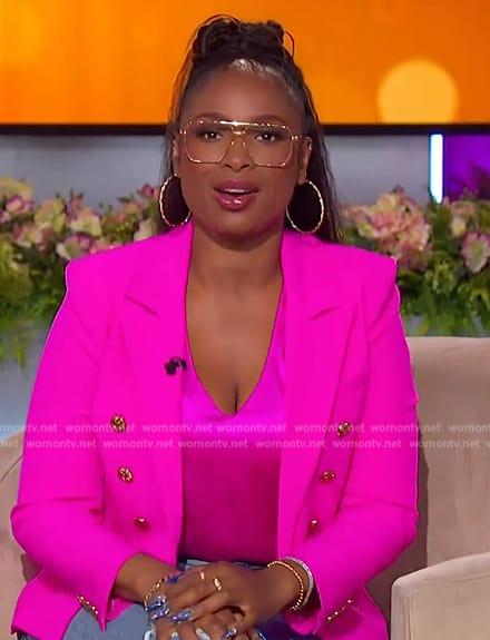 Jennifer’s pink double breasted blazer on The Jennifer Hudson Show