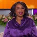 Jennifer’s purple silk shirt and jeans on The Jennifer Hudson Show