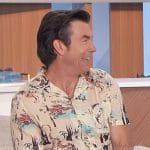 Jerry’s beige tiger print shirt on The Talk