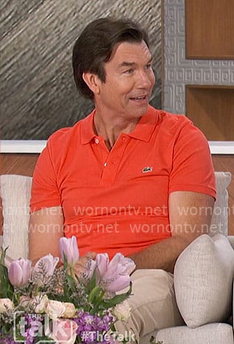 Jerry’s orange polo shirt on The Talk