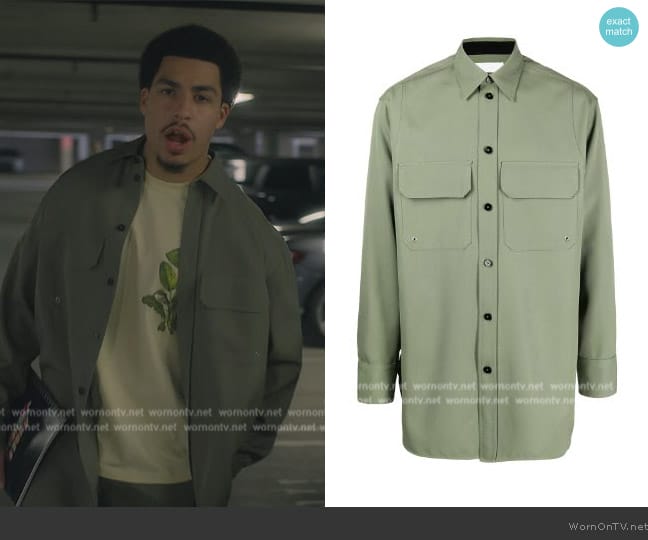 Jil Sander Long-line wool shirt worn by Andre Johnson, Jr. (Marcus Scribner) on Grown-ish
