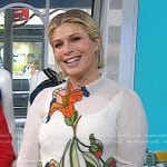 Jill’s white floral print top and pleated skirt on Today