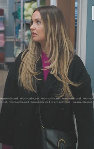 Jo’s black leather crossbody bag on Greys Anatomy