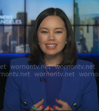Jo Ling Kent’s blue blazer on CBS Mornings