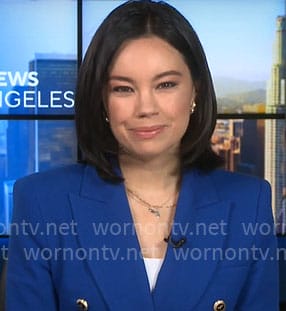 Jo Ling Kent’s blue blazer on CBS Mornings