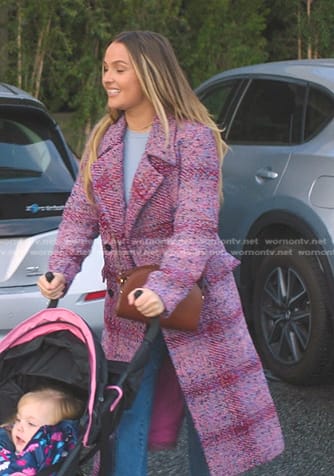 Jo’s pink plaid coat on Greys Anatomy