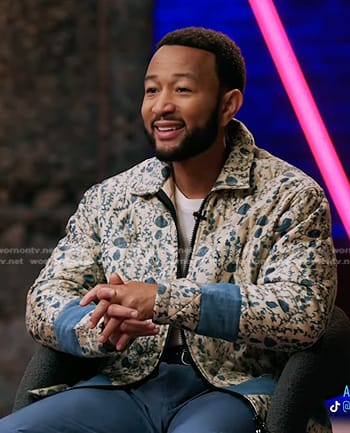 John Legend’s floral quilted jacket on The Voice