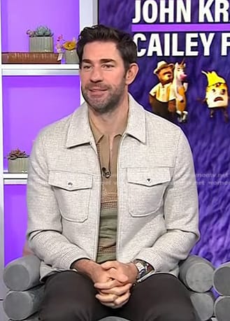 John Krasinski’s grey check jacket on Today