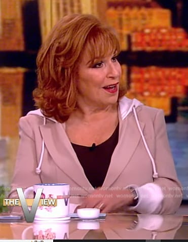 Joy’s khaki hooded blazer on The View