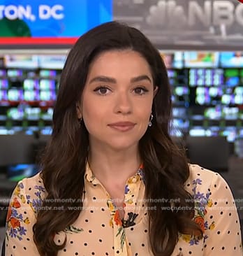 Julie Tsirkin’s beige floral polka dot blouse on Today