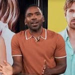 Justin’s orange tipped polo on E! News