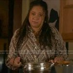 Karen’s floral stripe blouse on 9-1-1