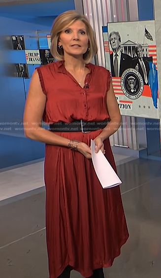Kate’s red ruffle neck dress on NBC News Daily