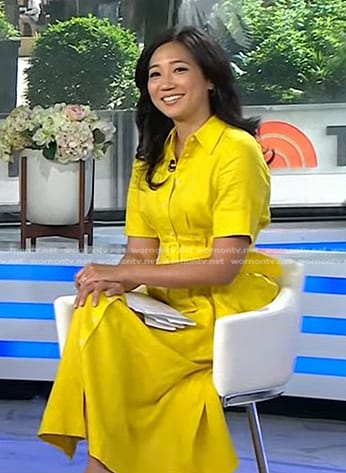 Kathy Park’s yellow short sleeve shirtdress on Today