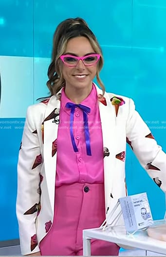 Katie Linendoll’s white ice cream print blazer on Today