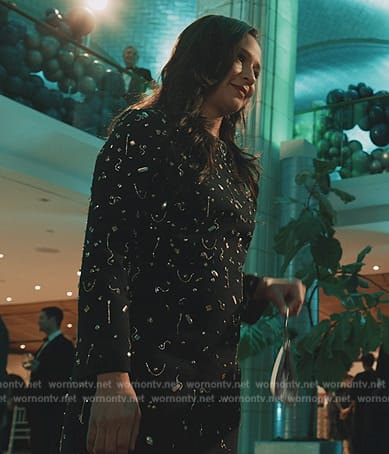 Kaya’s black jewel embellished dress on Elsbeth
