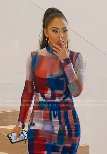 Kayla’s abstract print mesh dress on Selling the OC