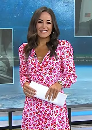Kaylee’s pink geometric print dress on Today