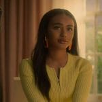 Keila’s yellow ribbed sweater and skirt on Grown-ish