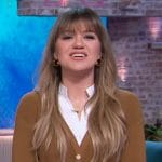 Kelly’s layered cardigan on The Kelly Clarkson Show