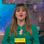 Kelly’s red ribbed midi dress on The Kelly Clarkson Show