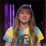 Kelly’s Bob Marley print tee on The Kelly Clarkson Show