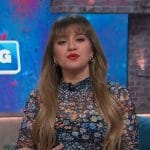 Kelly’s floral print mesh top on The Kelly Clarkson Show