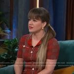 Kelly’s red plaid dress on The Kelly Clarkson Show