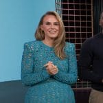 Keltie’s blue floral crochet knit mini dress on E! News