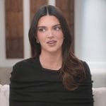 Kendall’s black confessional dress on The Kardashians