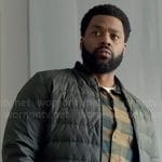 Kevin’s green quilted bomber jacket on Chicago PD