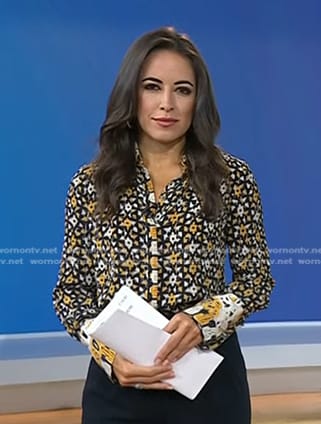 Kaylee’s black and yellow floral blouse on Today