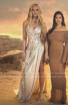 Khloe’s draped opening scene dress on The Kardashians