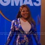 Kim Fields’s metallic blue floral blazer on Good Morning America